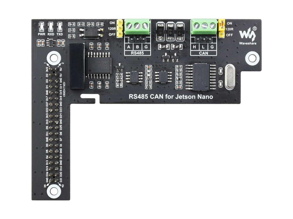 WaveShare RS485 CAN Ekspansionstavle til Jetson Nano, digital isolation, indbygget beskyttelseskreds