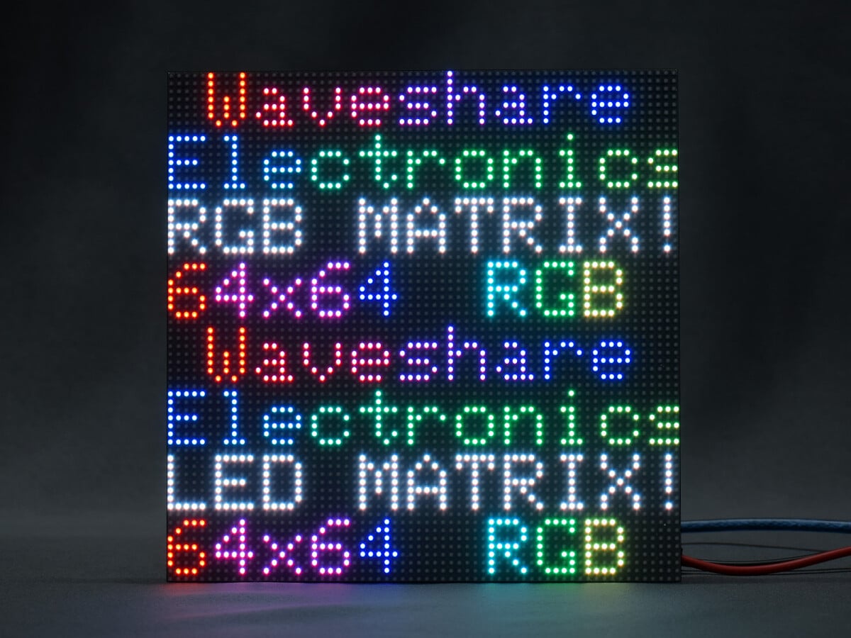 WaveShare RGB Fuld farve LED Matrix Panel 64x64 Pixel 3mm Pitch Justerbar lysstyrke