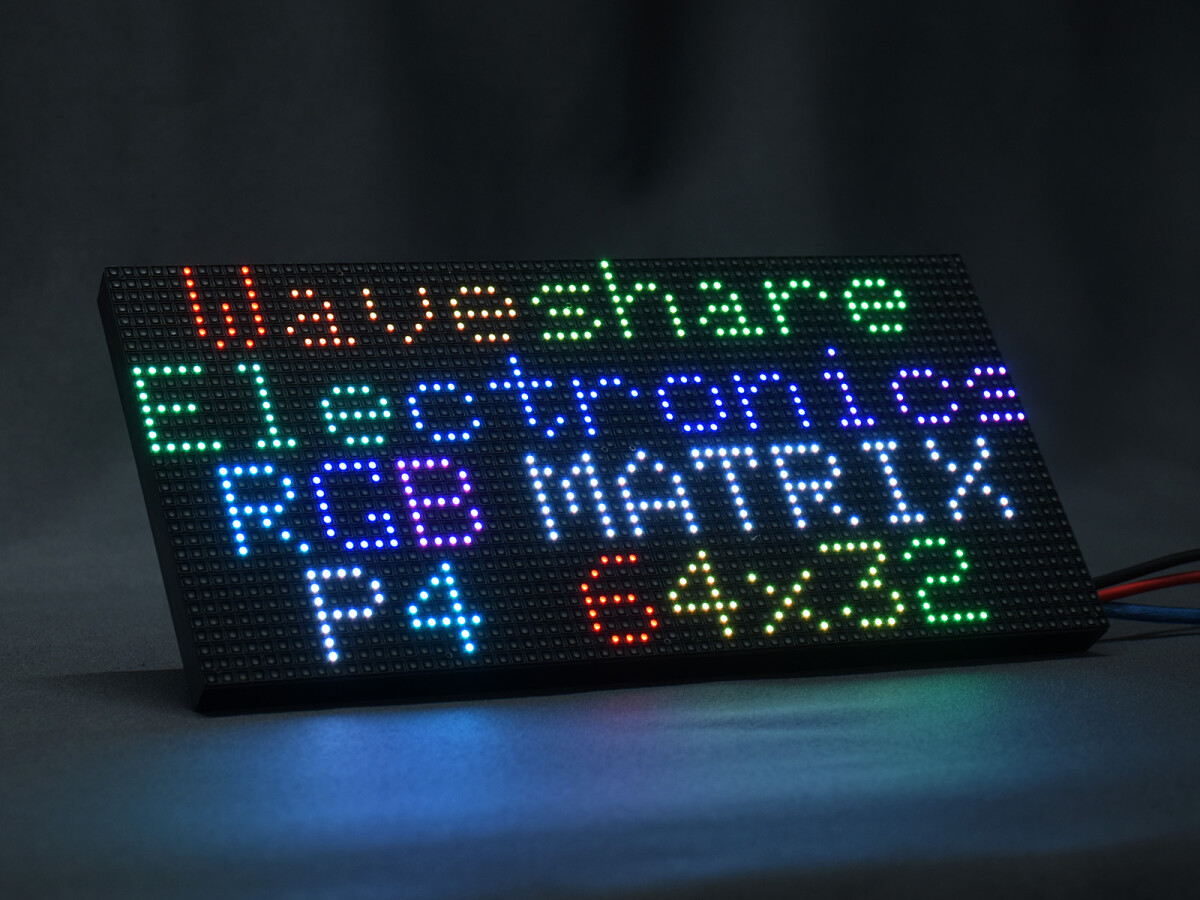 WaveShare RGB Fuldfarvet LED Matrix Panel 64x32 Pixel 4mm Pitch Justerbar Lysstyrke