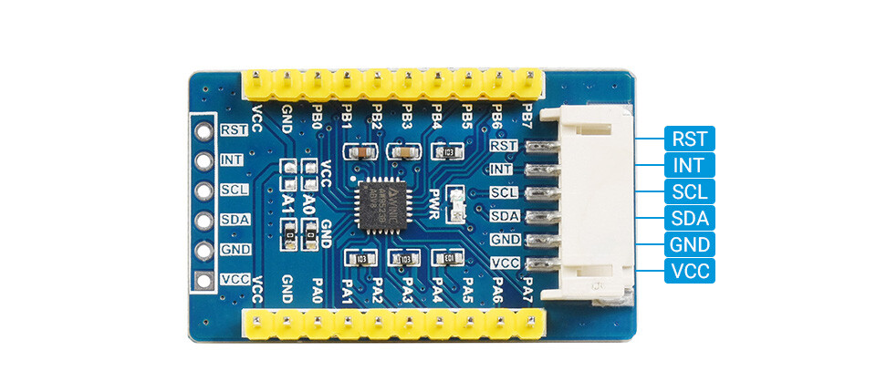 WaveShare AW9523B IO-udvidelsesplade med I2C-interface til Raspberry Pi, Arduino