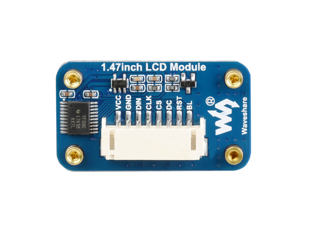 WaveShare 1,47 Zoll LCD-displaymodul med SPI-interface, afrundede hjørner