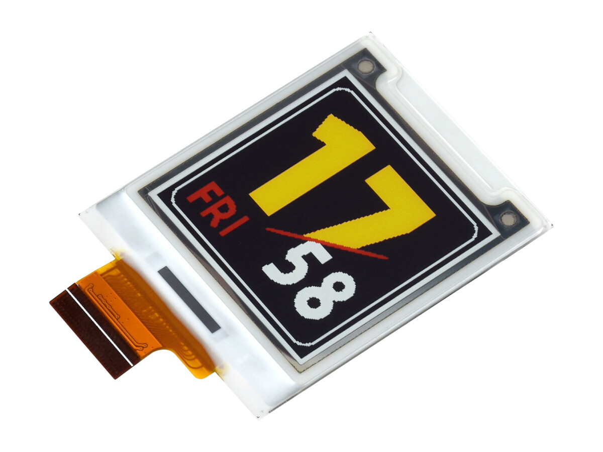 WaveShare 1,64 Zoll Quadratisk E-Paper (G) rådisplay 168x168 rød/gul/sort/hvid