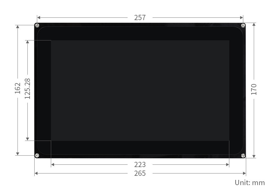 WaveShare 10,1 Zoll kapativer Touch LCD (F) 1024x600 Forstærket glas IPS-panel