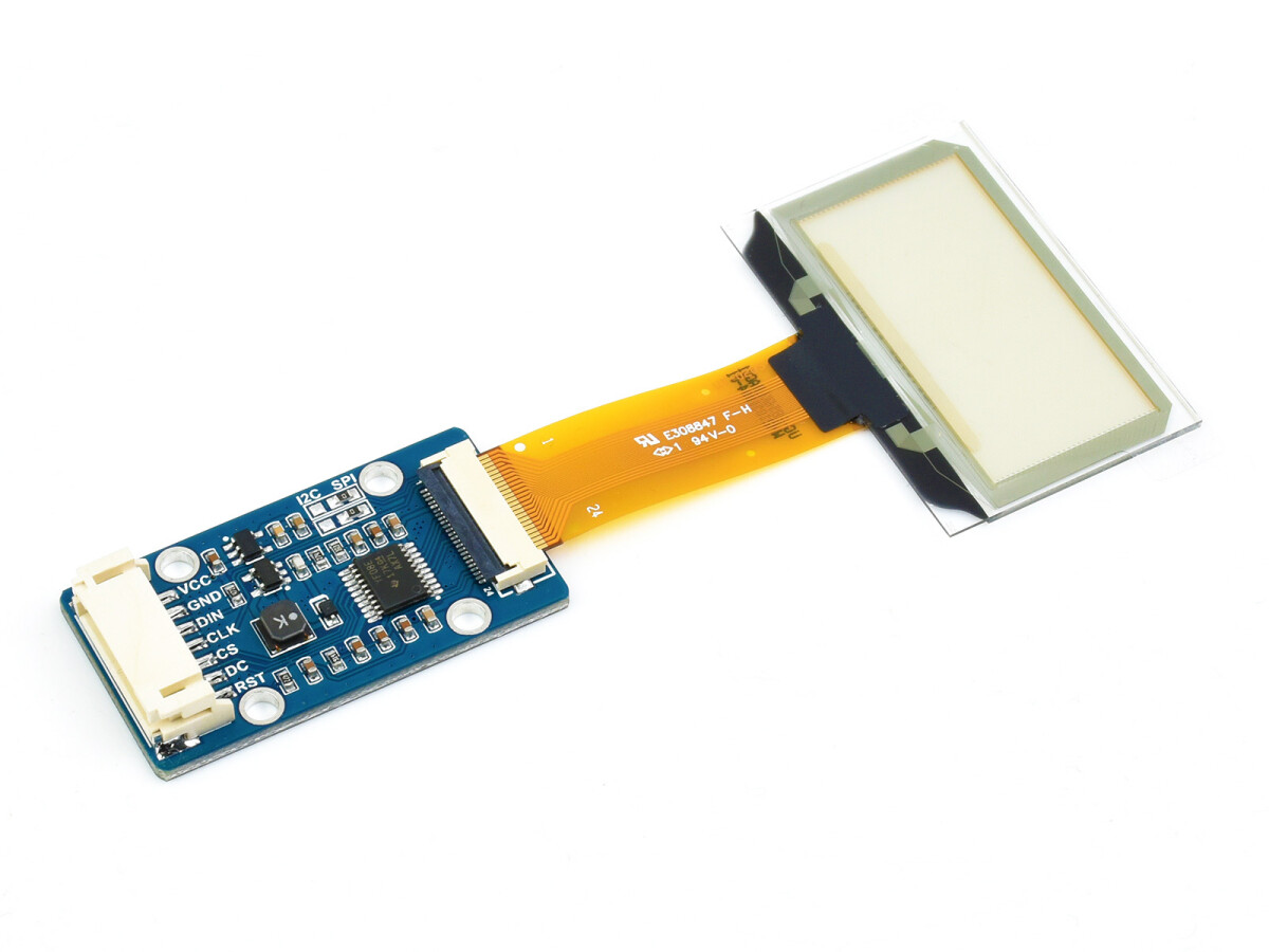WaveShare 1,5 Zoll transparent OLED-display 128x64 SPI/I2C-interface lysblåt