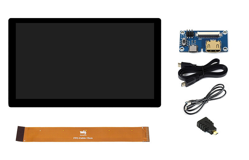 WaveShare 7-tommer QLED Touch Display 1024x600 med tilbehør til Raspberry Pi Jetson Nano PC