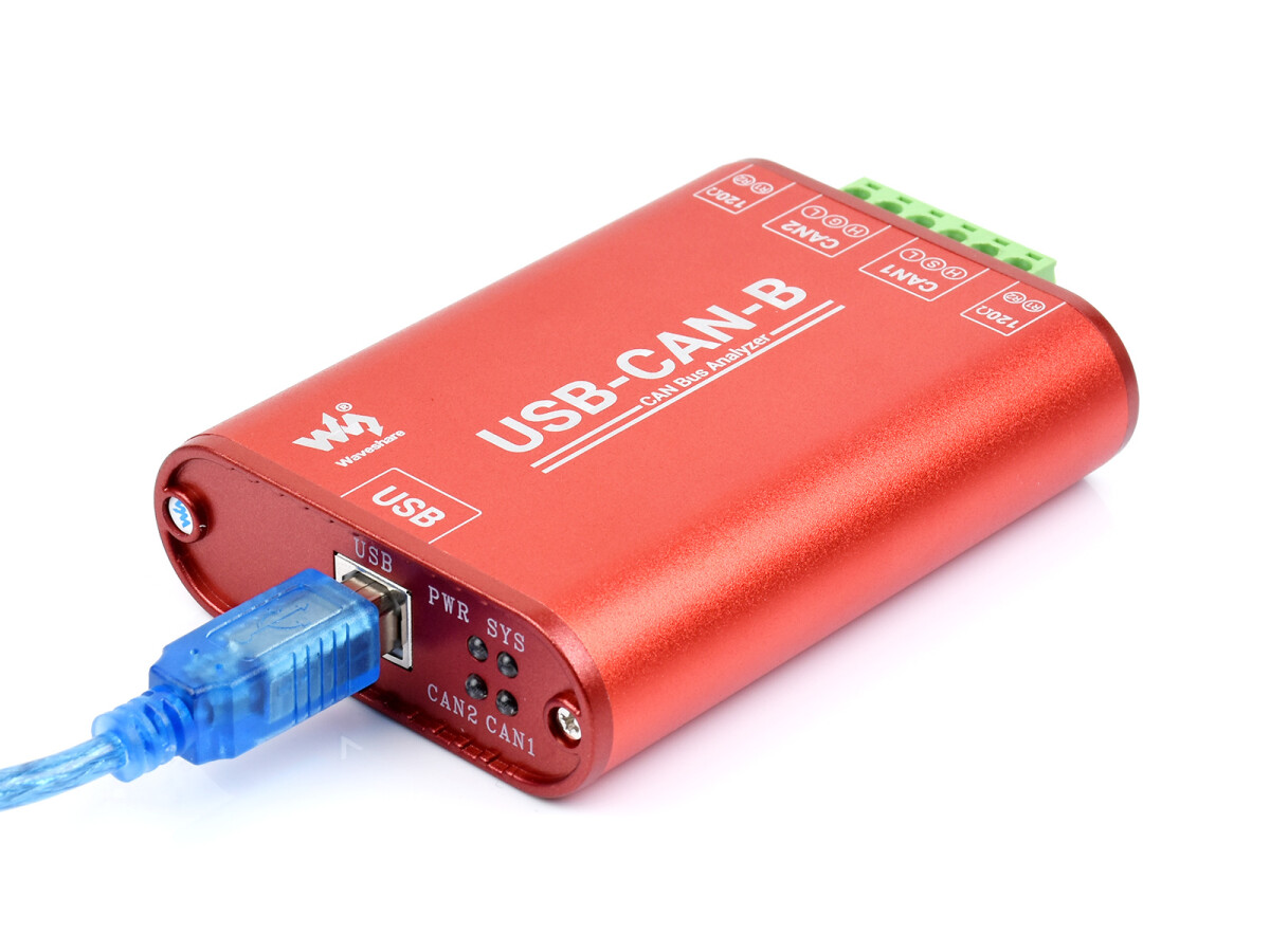 WaveShare USB til CAN-adapter, dualkanal, CAN-analysator, industriel isolering
