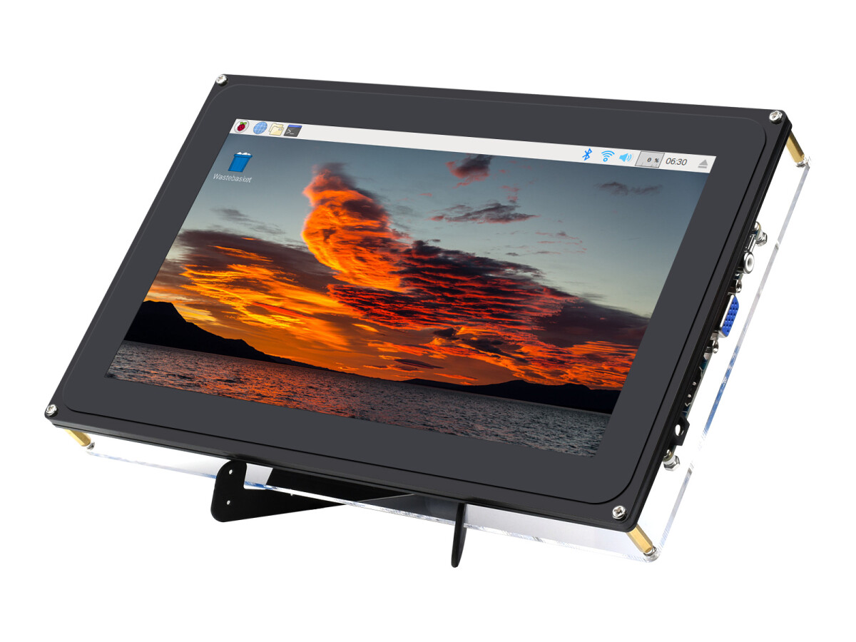 WaveShare 10,1 Zoll kapativer Touchscreen LCD (F) med kabinet 1024x600 HDMI til Raspberry Pi Jetson Nano