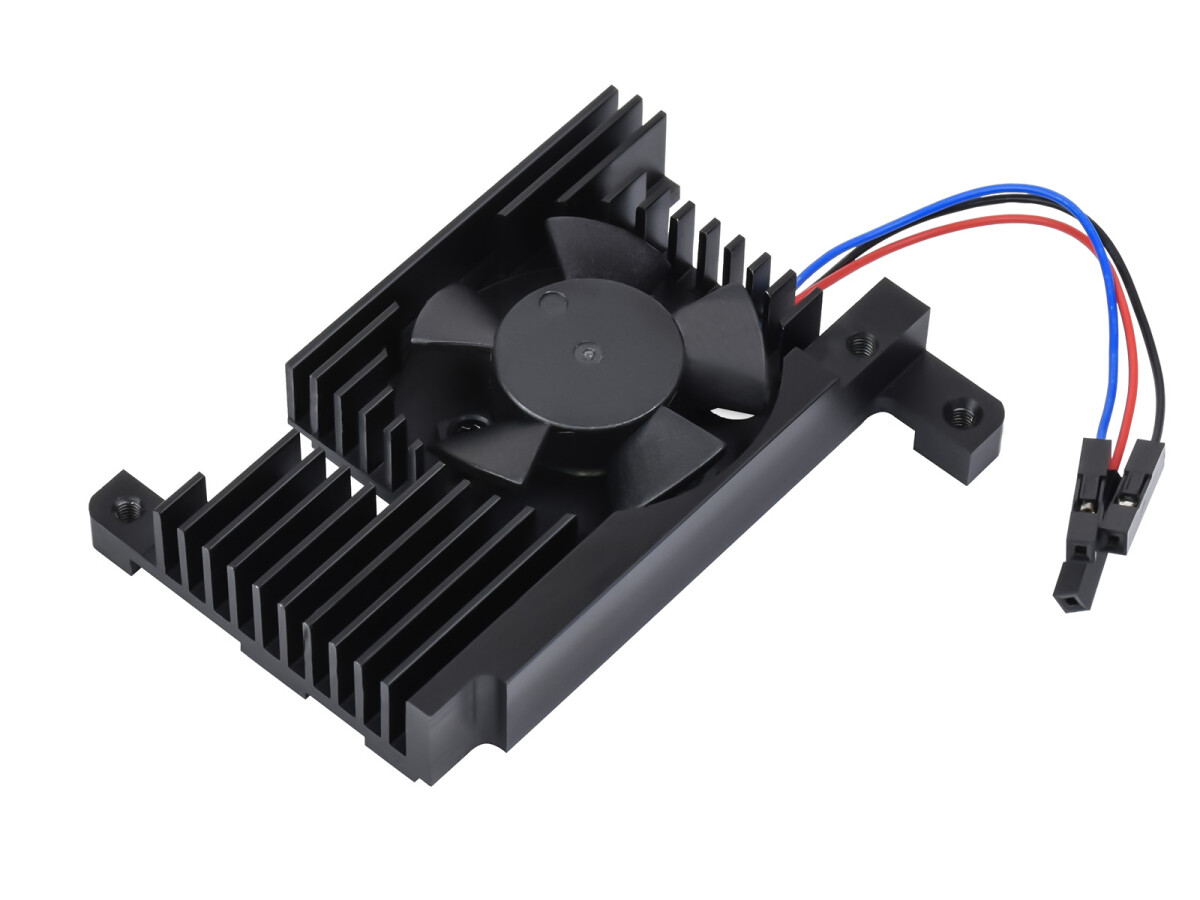 WaveShare Dedikeret All-in-One Aluminiumlegeringskøleventil til Raspberry Pi 4B med PWM-hastighedsstyring