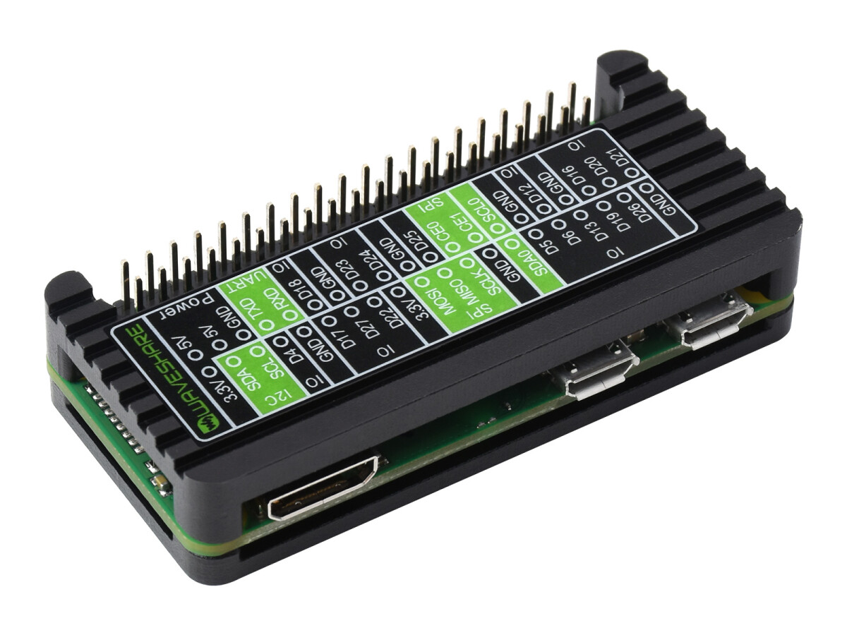 WaveShare Aluminiumlegeringsbeskyttelseskasse til Raspberry Pi Zero-serien (Zero / Zero 2 W)