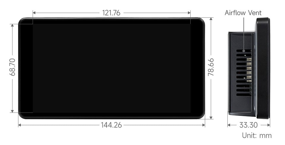 WaveShare 5,5 Zoll 2K Kapassitivt Touch LCD-display med kabinet til Raspberry Pi 1440x2560 HDMI-interface IPS-skærm