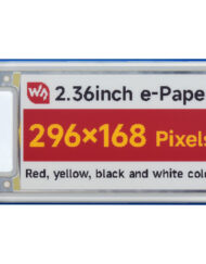 WaveShare 2,36 Zoll E-Paper Modul (G) 296x168 Rød/Gul/Sort/Hvid
