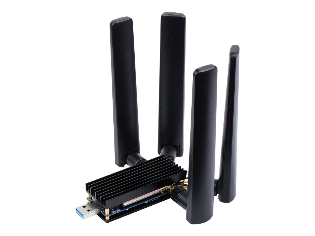 WaveShare 5G DONGLE Modul, fire antenner, USB3.1 aluminiumslegeringskøler, M.2 Key B interface