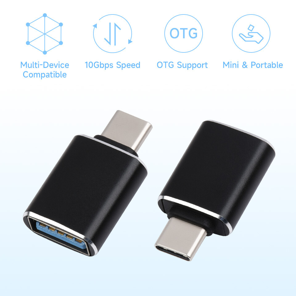WaveShare USB Typ-C han til USB-A hun adapter OTG
