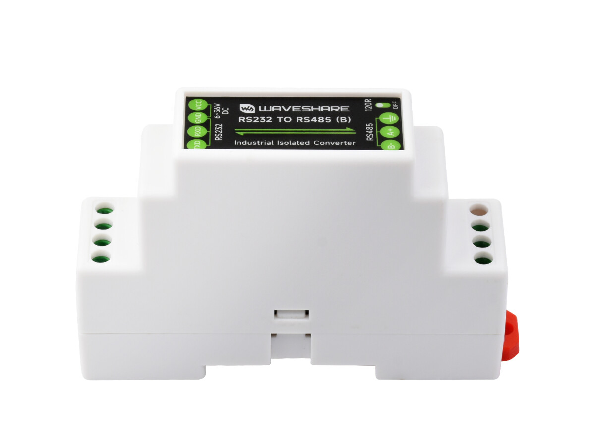 WaveShare RS232 To RS485 Konverter (B) Aktiv digital isolator, monteringsbeslag, lynsikker, anti-stød.