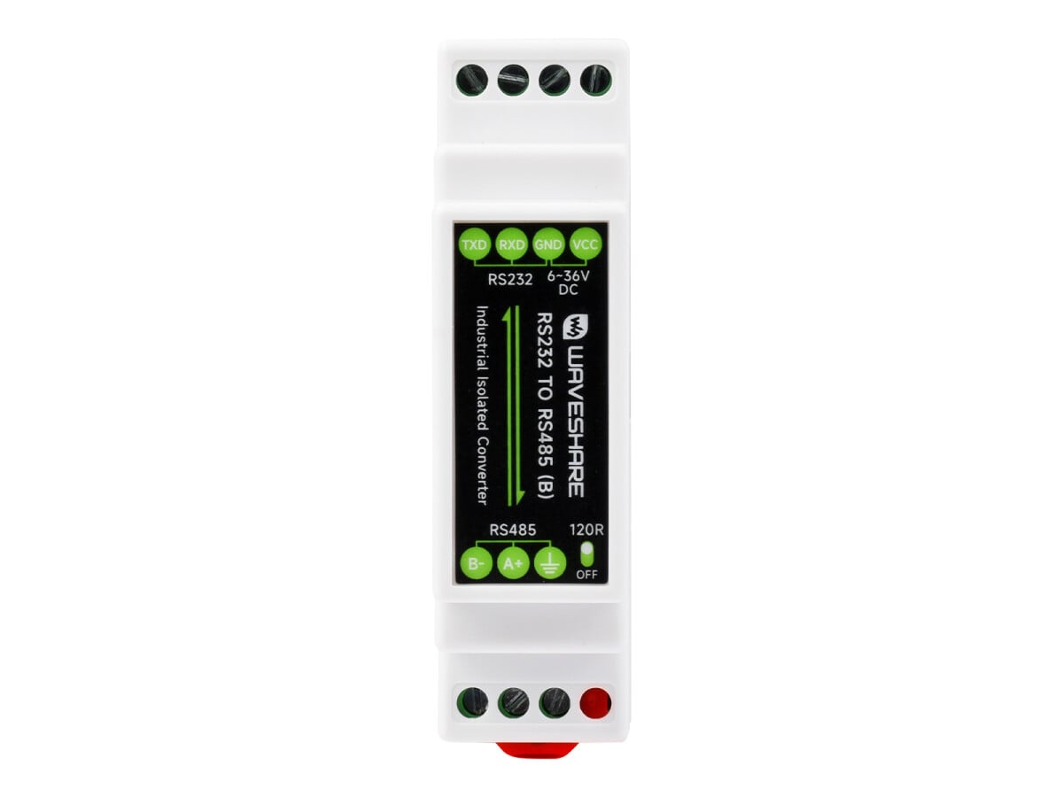 WaveShare RS232 To RS485 Konverter (B) Aktiv digital isolator, monteringsbeslag, lynsikker, anti-stød.