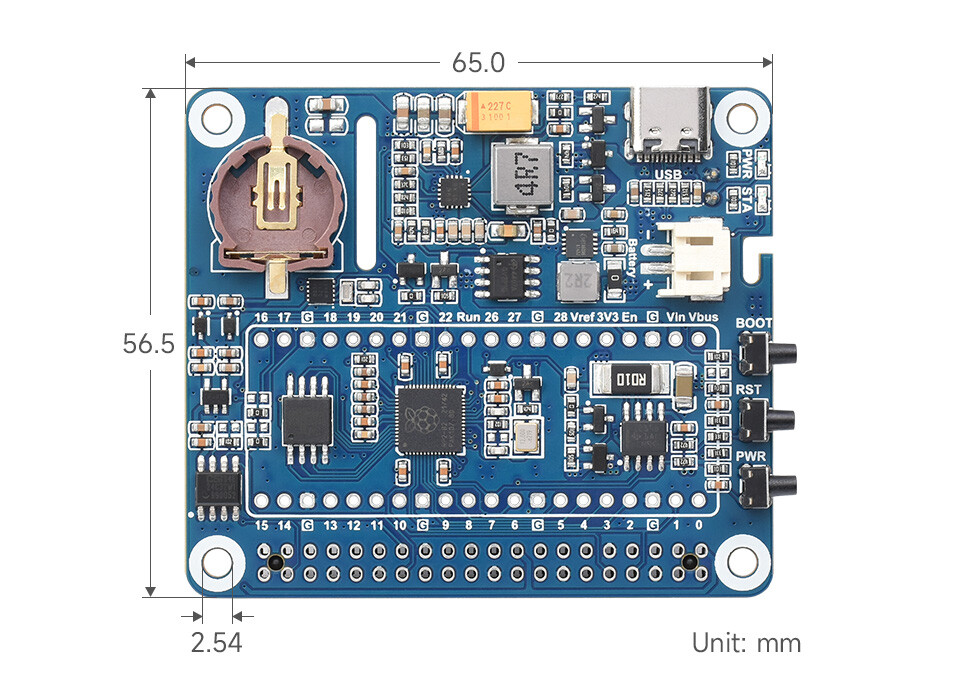 WaveShare Power Management HAT til Raspberry Pi med indbygget RTC og flere beskyttelseskredsløb