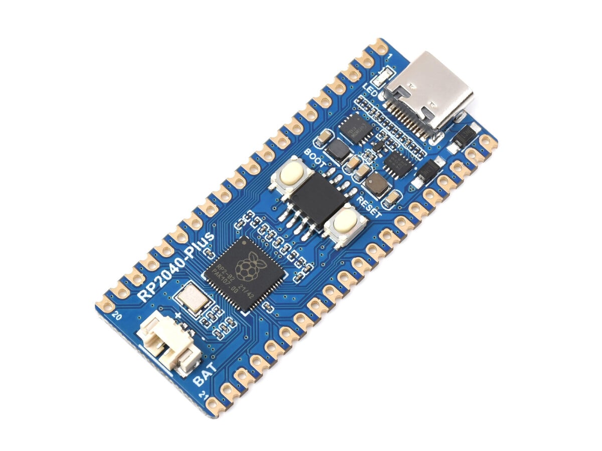 WaveShare RP2040-Plus 16MB uden header, et Pico-lignende MCU-kort baseret på Raspberry Pi MCU RP2040 Plus ver.