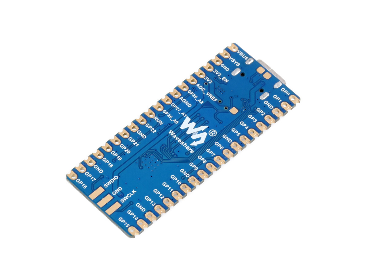 WaveShare RP2040-Plus 16MB uden header, et Pico-lignende MCU-kort baseret på Raspberry Pi MCU RP2040 Plus ver.
