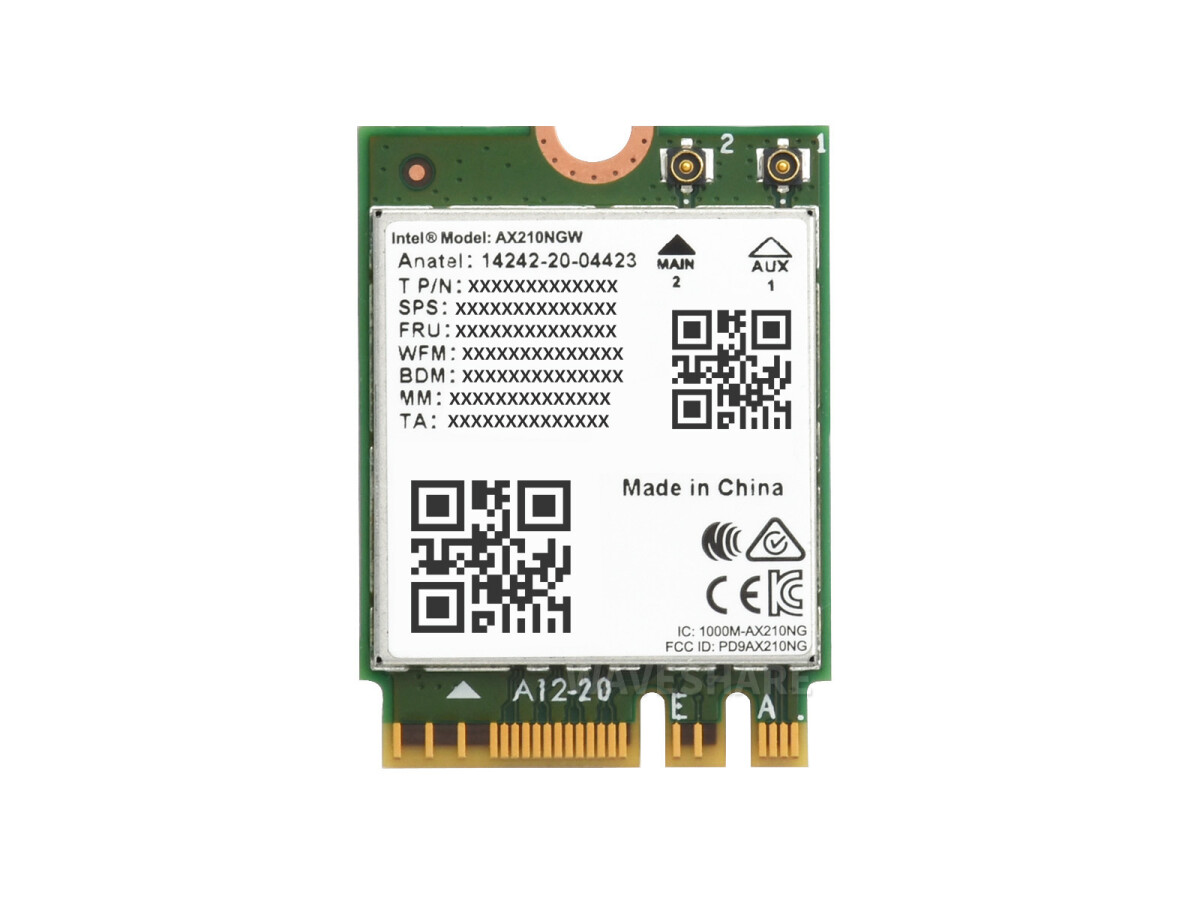 WaveShare Trådløs AX210 NIC Gigabit Tri-Band Wi-Fi 6E 802.11AX Standard Bluetooth 5.2