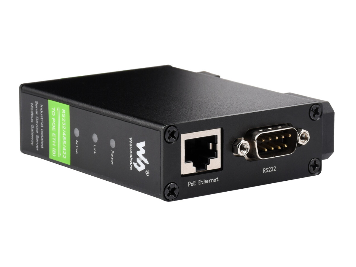 WaveShare Rail-Mount Serial Server RS232/485/422 til RJ45 Ethernet Modul TCP/IP til Serial med POE Funktion