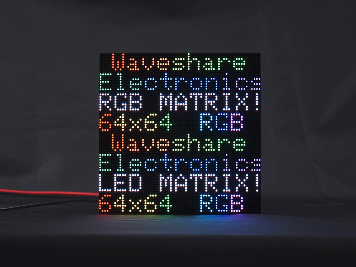 WaveShare RGB Fuld farve LED Matrix Panel 64x64 Pixel 2mm Pitch Justerbar lysstyrke