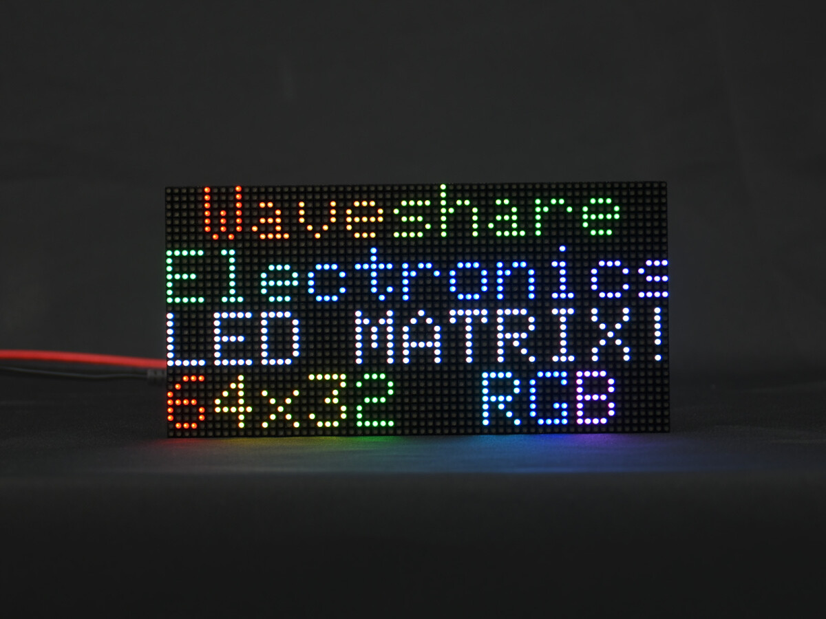 WaveShare RGB Fuld farve LED Matrix Panel 64x32 Pixel 2,5 mm pitch Justerbar lysstyrke