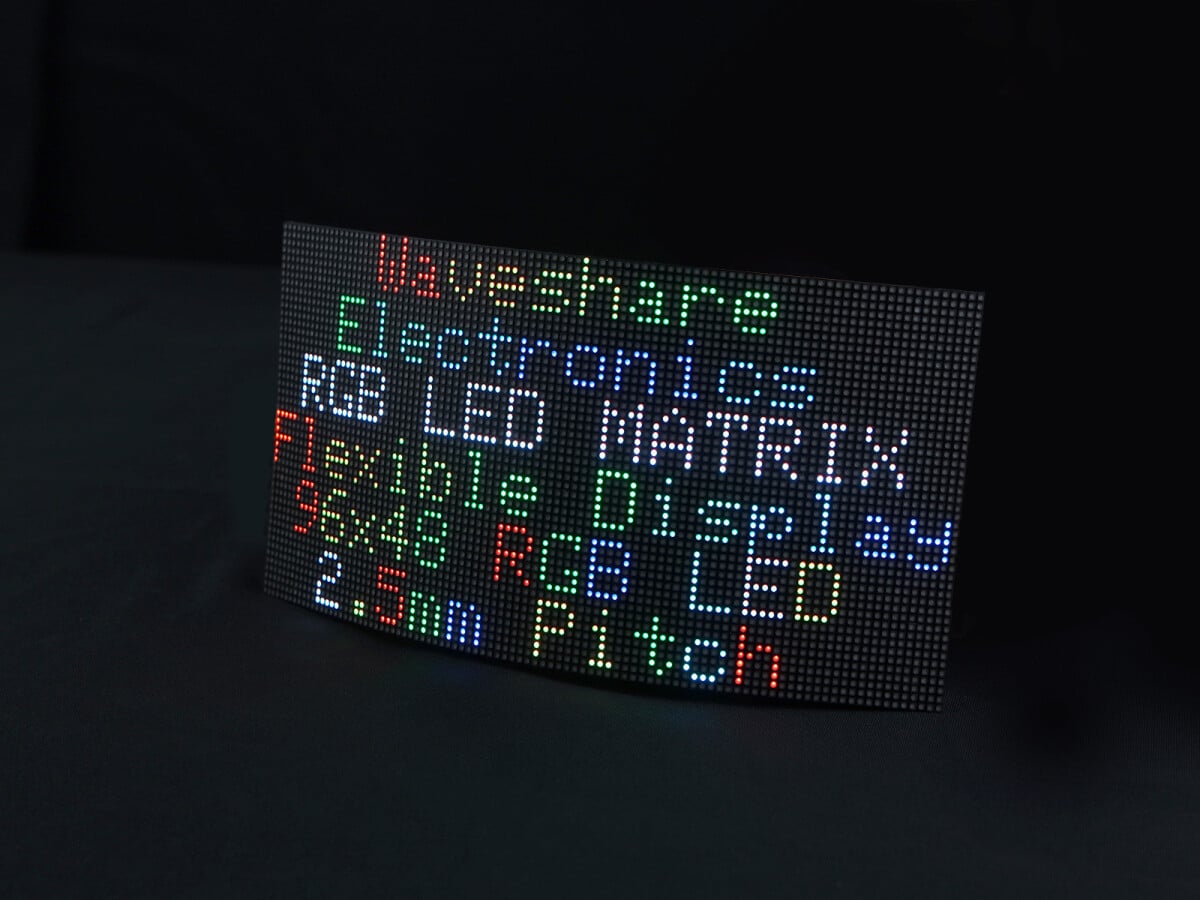 WaveShare Fleksibel RGB Fuldfarvet LED Matrix Panel 2,5 mm pitch 96x48 pixels Justerbar lysstyrke Bøjelig PCB