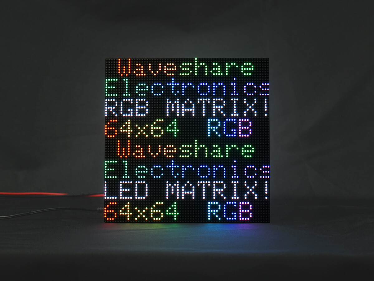 WaveShare Fleksibel RGB Fuldfarvet LED Matrix Panel 3mm Pitch 64x64 Pixeler Justerbar Lysstyrke Bøjelig PCB