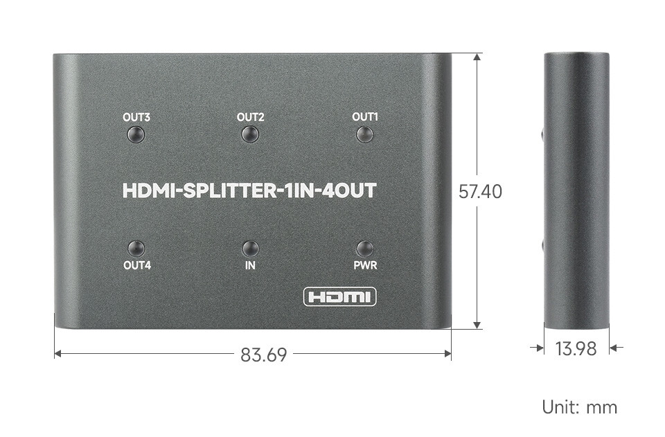 WaveShare HDMI 4K Splitter 1 In 4 Out Del én HDMI-kilde