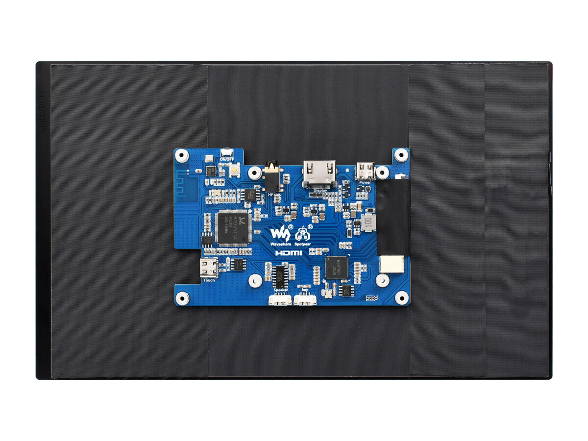 WaveShare 10,1 Zoll kapassitivt touchdisplay 1280x800 IPS HDMI-interface optisk bundet forstærket glaspanel