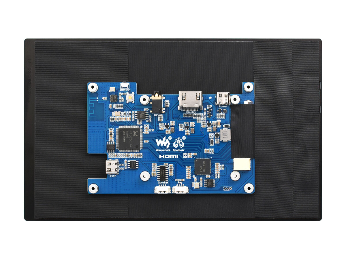 WaveShare 8-tommer kapacitivt touchdisplay 1280x800 IPS HDMI-interface optisk bundet, forstærket glaspanel