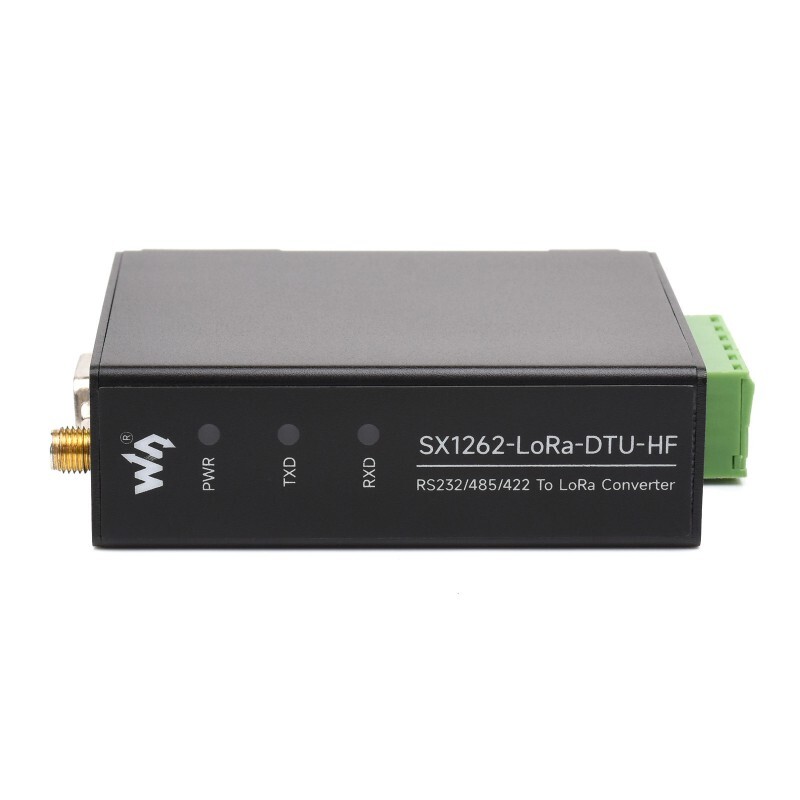 WaveShare Skinnemontér SX1262 LoRa Dataoverføringsenhed HF Version Kit med strømforsyning og seriekabler