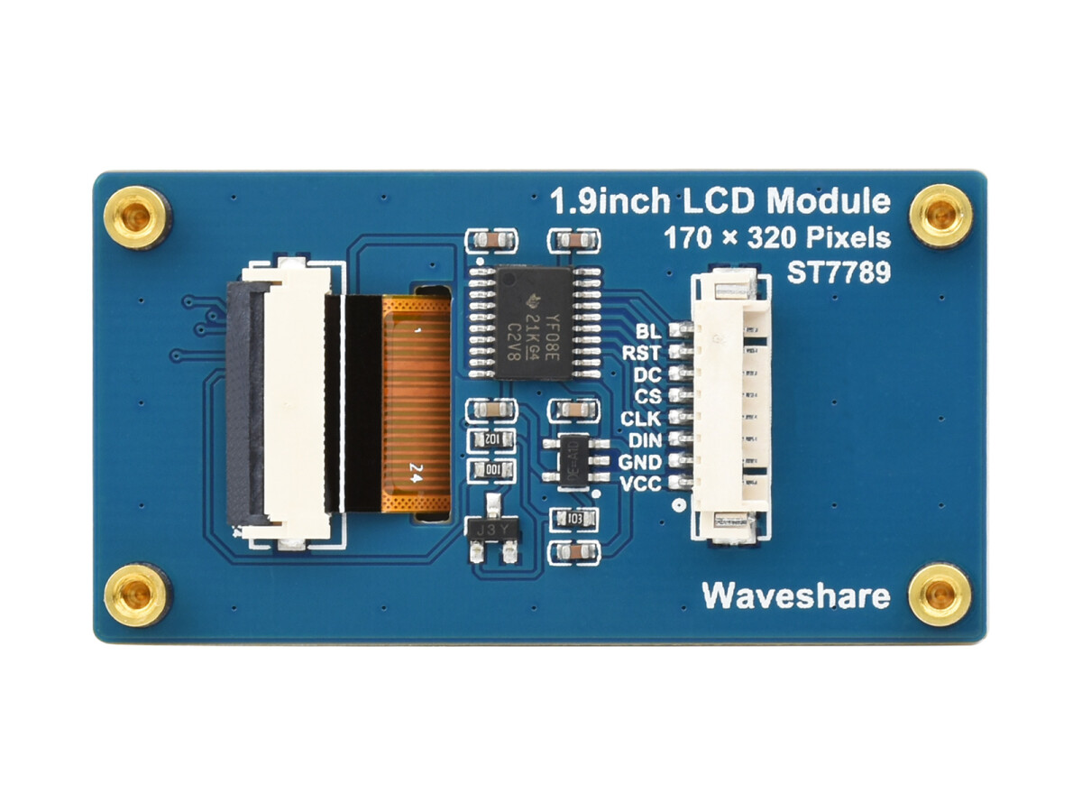 WaveShare 1,9 Zoll LCD-displaymodul 170×320 IPS 262K farver SPI-interface