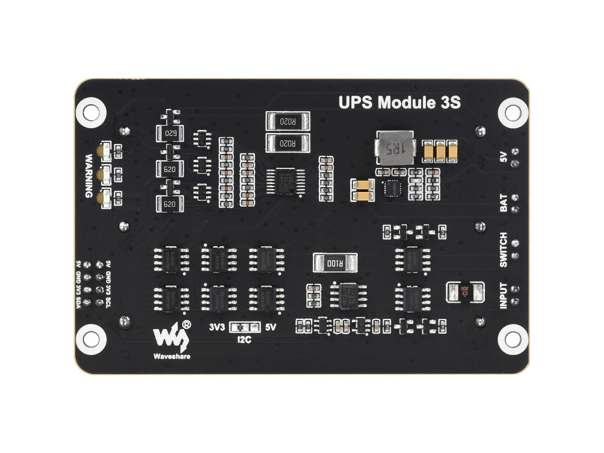 WaveShare UPS-modul, 5V 5A udgang med 3 x 18650 slot