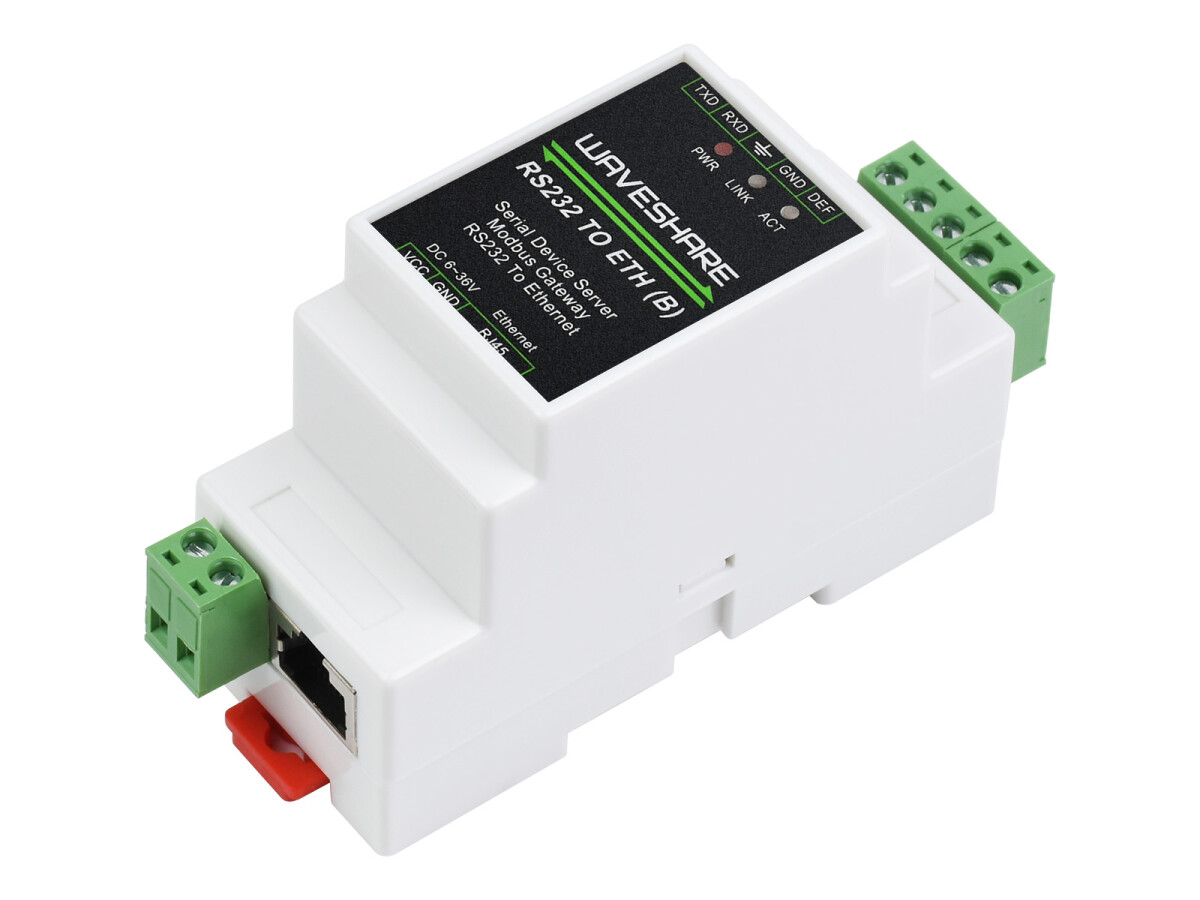 WaveShare Industrielt Seriell Server RS232 til RJ45 Ethernet TCP/IP til Seriell Støtte Monteringsbeslag
