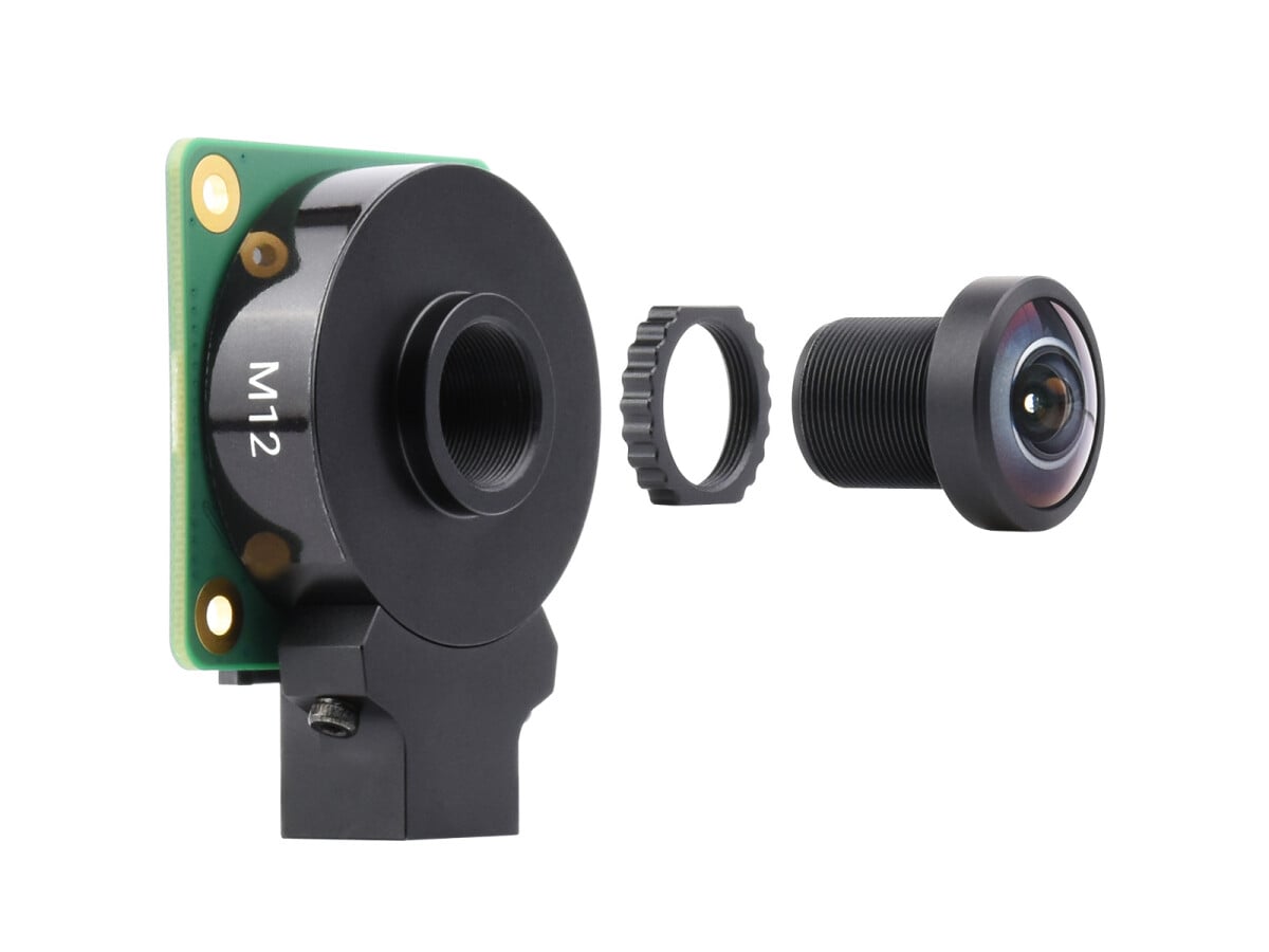 WaveShare M12 højopløselig linse 14MP 184,6° synsfelt 2,72 mm brændvidde til Raspberry Pi Høj kvalitet kamera M12
