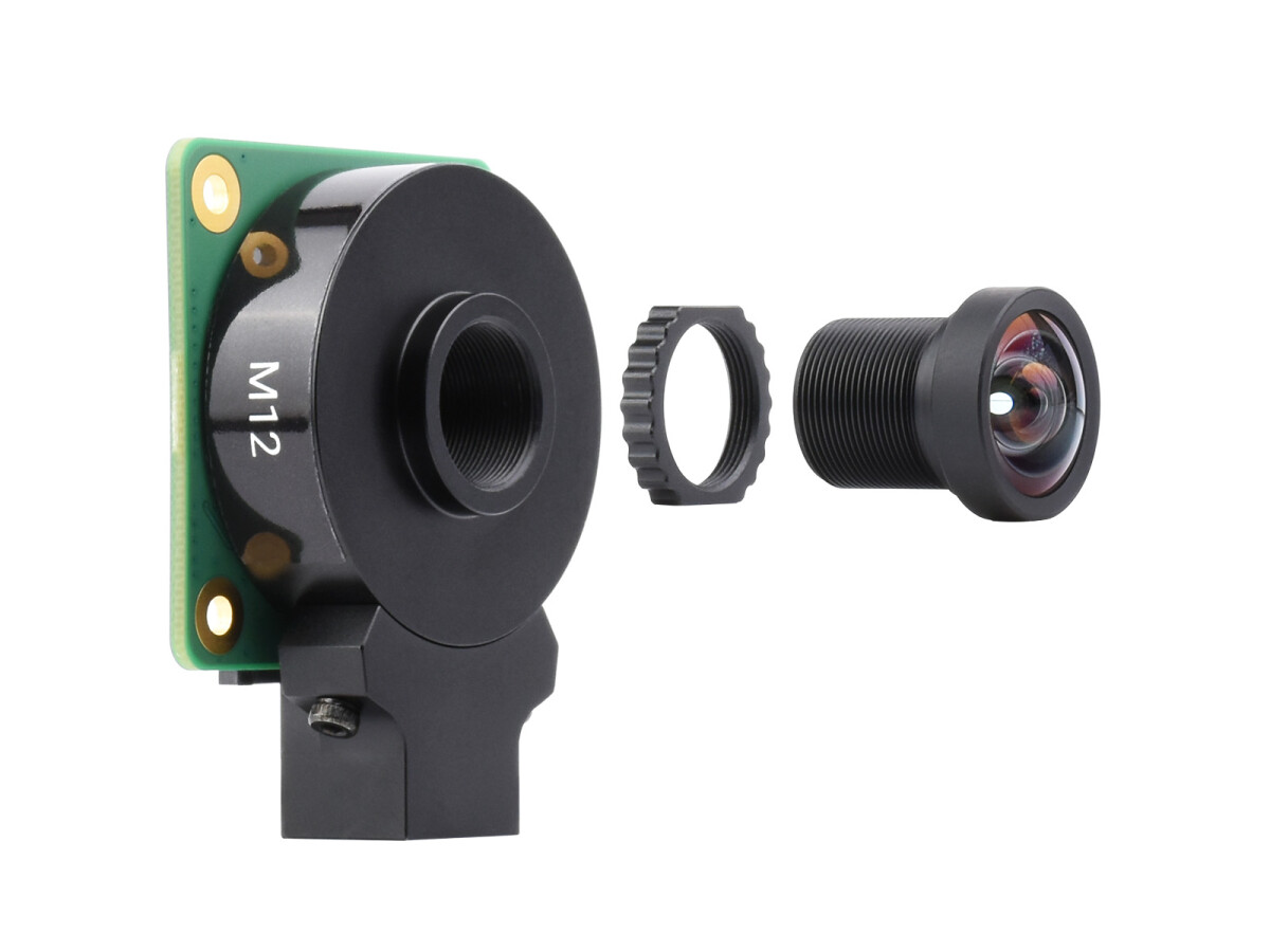 WaveShare M12 højopløselig linse 12MP 113° synsfelt 2,7 mm brændvidde til Raspberry Pi Høj kvalitet kamera M12