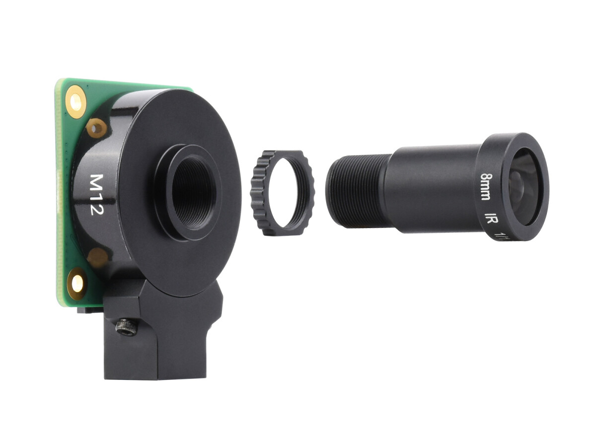 WaveShare M12 Højopløselig Linse 12MP 69,5° Synsfelt 8 mm Brennedybde til Raspberry Pi Høj Kvalitet Kamera M12