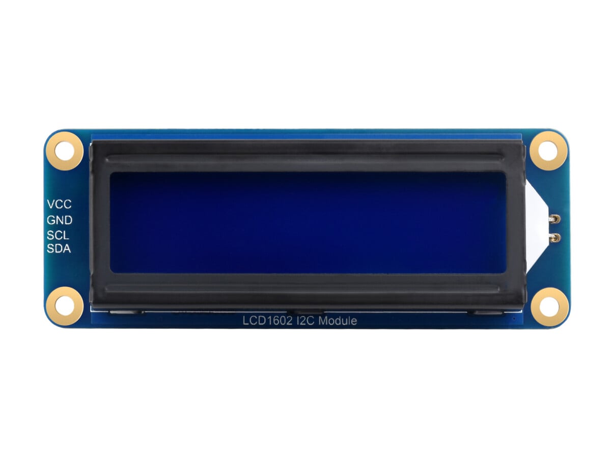 WaveShare LCD1602 I2C Modul 3.3V/5V 16x2 tegn Hvid på Blå