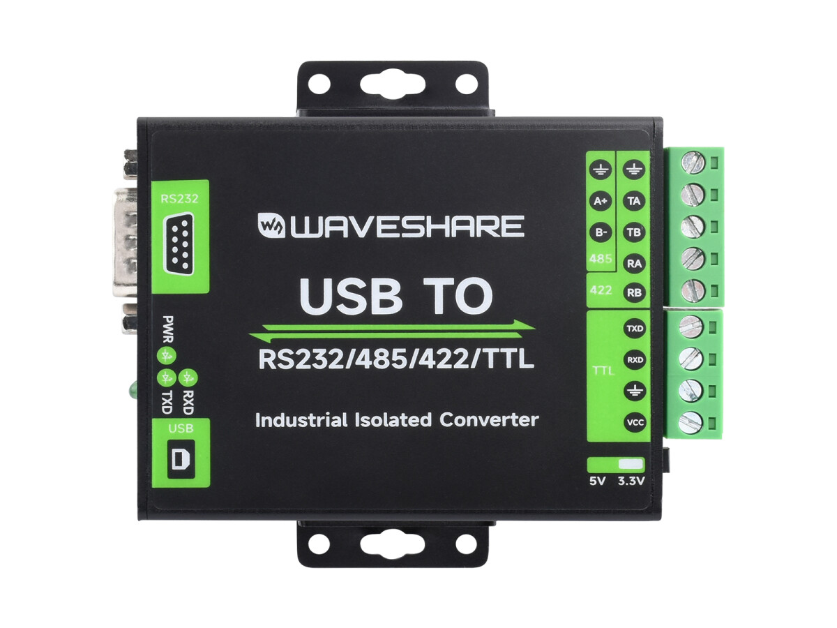 WaveShare FT232RNL USB TIL RS232/485/422/TTL Interface Konverter Industrielt Isolering