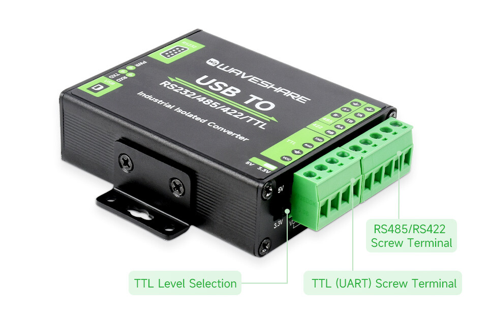 WaveShare FT232RNL USB TIL RS232/485/422/TTL Interface Konverter Industrielt Isolering
