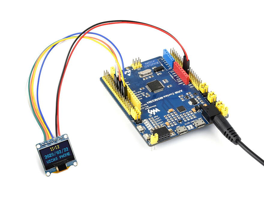 WaveShare 0,96 Zoll OLED-displaymodul Gul/Blå 128x64 SPI I2C