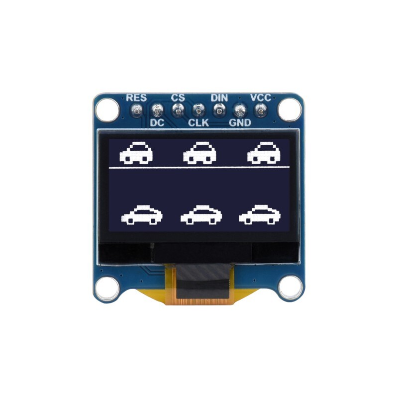 WaveShare 0,96 Zoll OLED-displaymodul Hvid på sort 128x64 SPI I2C
