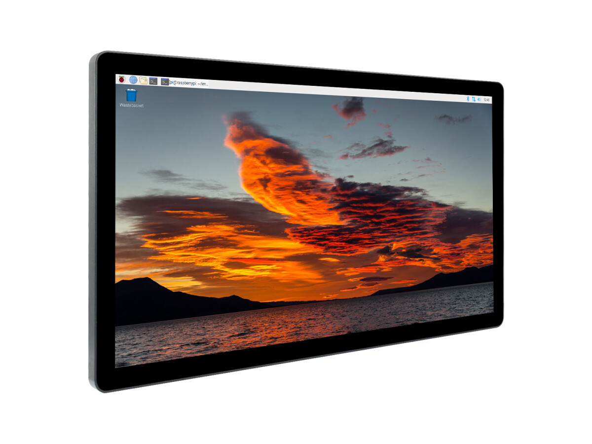 WaveShare 21,5 Zoll kapativer Touch-Monitor med 2 GB Raspberry Pi 4B Full HD 1080x1920 HDMI 10-punkts touch