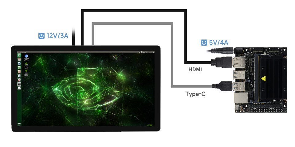 WaveShare 21,5 Zoll kapativer Touch-Monitor med 2 GB Raspberry Pi 4B Full HD 1080x1920 HDMI 10-punkts touch