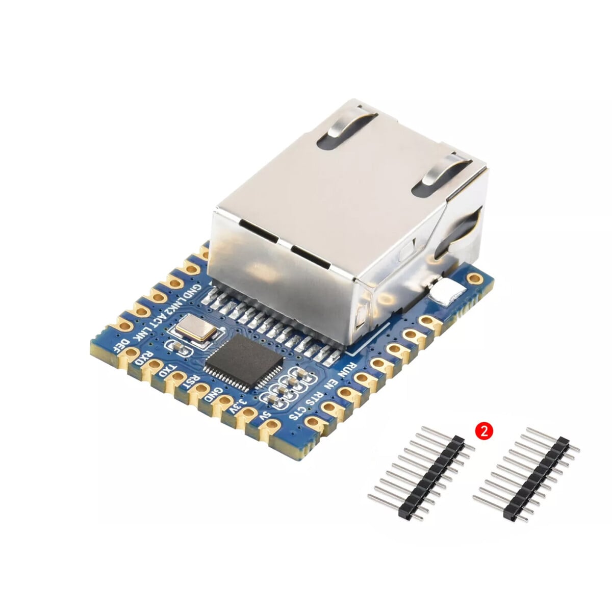 WaveShare TTL UART to Ethernet Mini Modul med gevejrsømhuller Med immersion guld design Høj integreret emballage