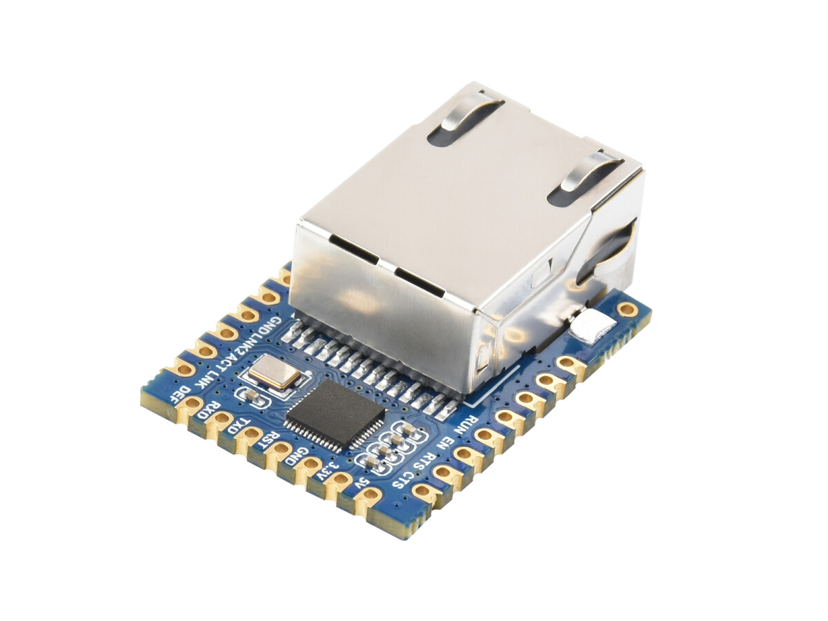 WaveShare TTL UART to Ethernet Mini Modul med gevejrsømhuller Med immersion guld design Høj integreret emballage