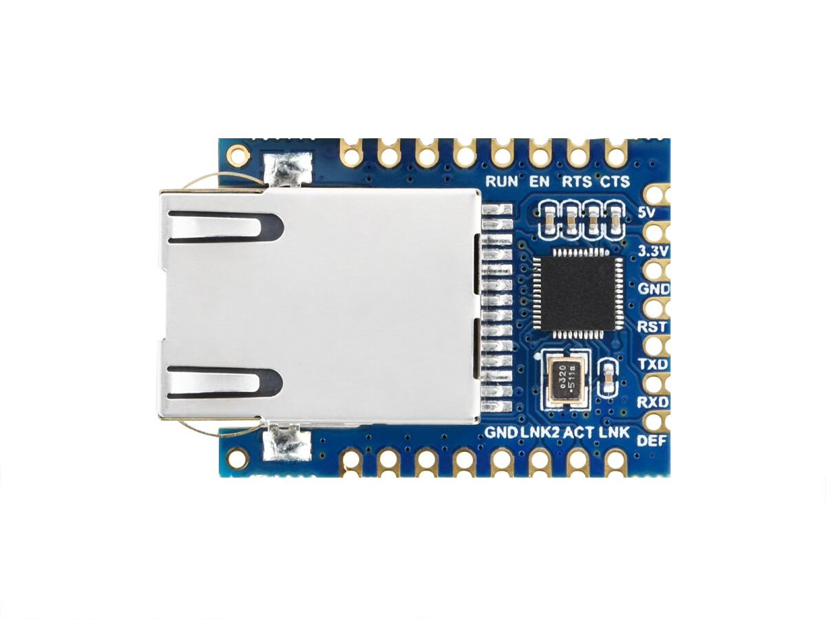 WaveShare TTL UART to Ethernet Mini Modul med gevejrsømhuller Med immersion guld design Høj integreret emballage