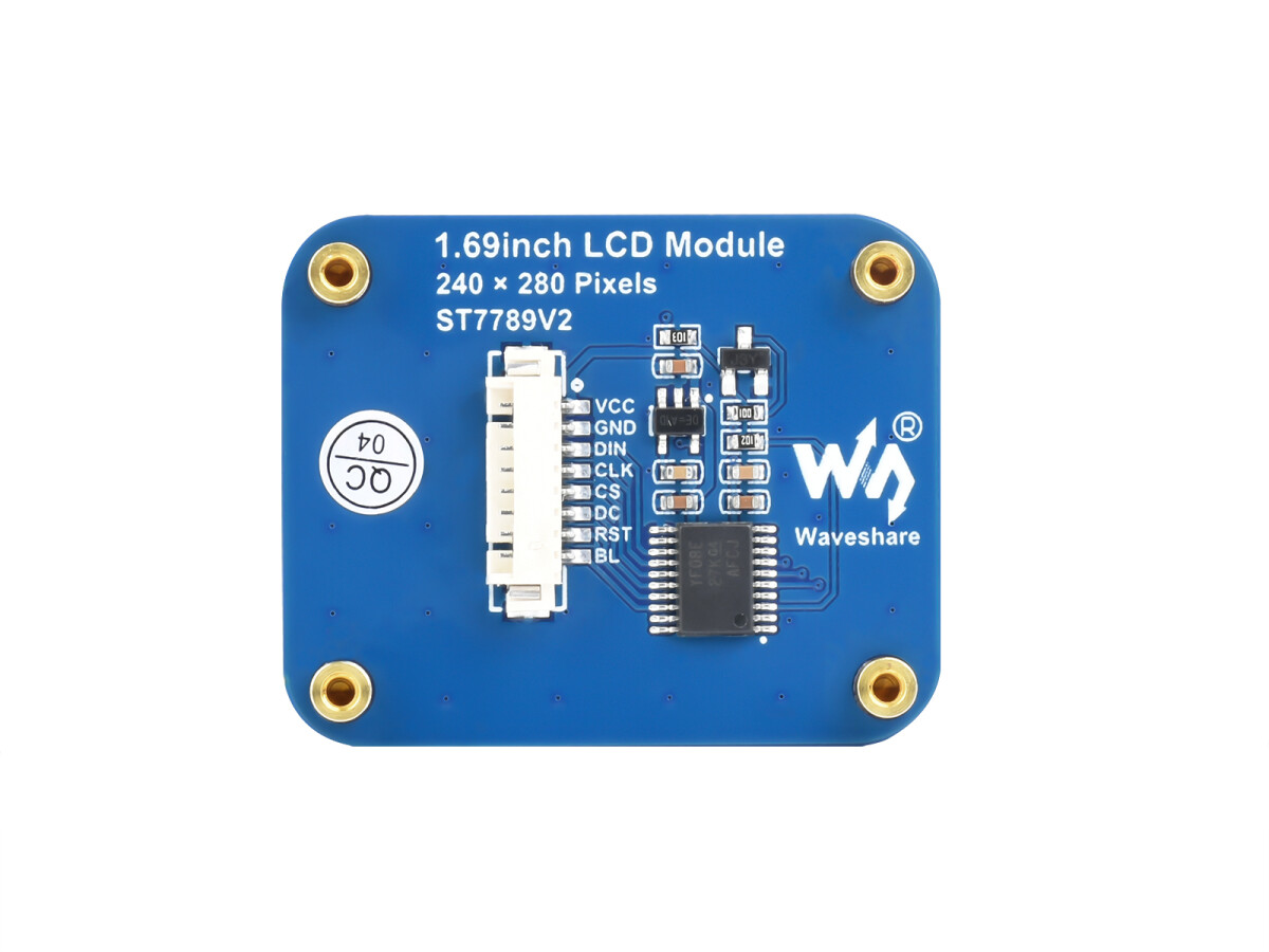 WaveShare 1,69 Zoll LCD-displaymodul 240x280 IPS SPI-interface 262K farver