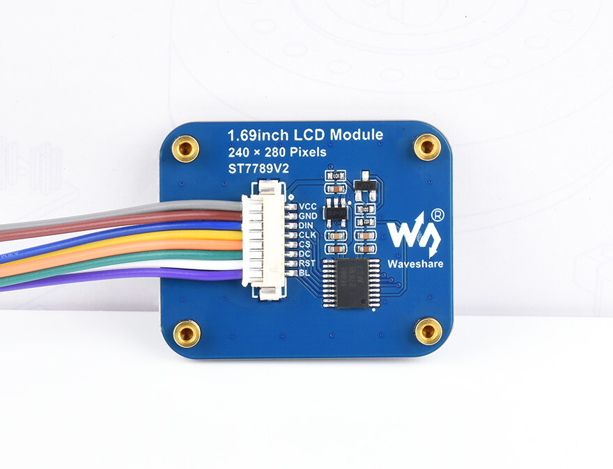 WaveShare 1,69 Zoll LCD-displaymodul 240x280 IPS SPI-interface 262K farver